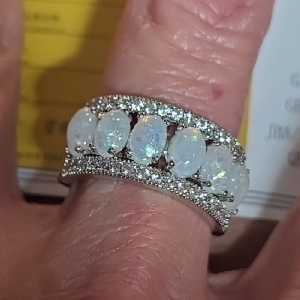 925 Silver Opal Ring NWT